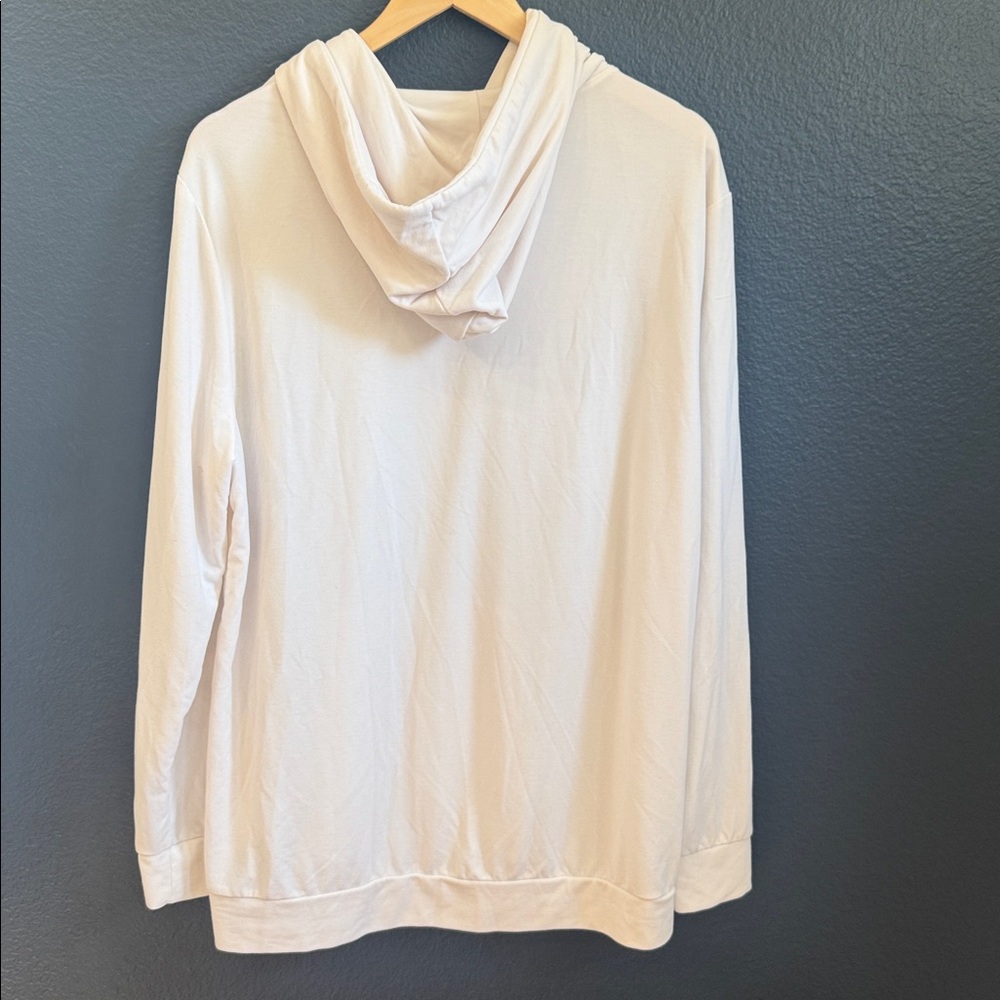 Cozy Earth Lightweight Cream Hooded Pullover Sweatshirt Size Large NWOT - Picture 6 of 6
